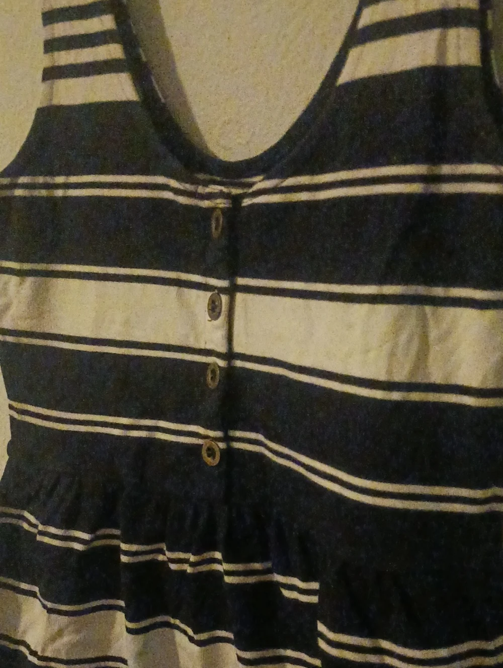 Women’s Navy and White Striped Tank Dress with Button Front Jcrew Sx